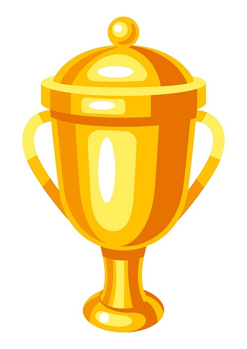 Gold cup icon. Illustration of award for sports or corporate competitions.