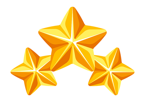 Gold prize stars icon. Illustration of award for sports or corporate competitions.