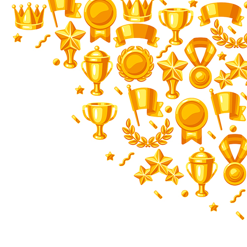 Awards and trophy background. Reward items for sports or corporate competitions.