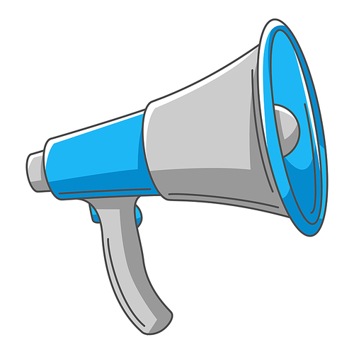 Loudspeaker illustration. Speaker or megaphone icon, sign for demonstration or promotion.