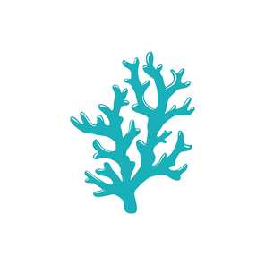 Branch of hard tip leather coral isolated icon. Vector finger mushroom coral with sharp edges, seaweed aquatic underwater organism. Tropical seabed plant, marine aquarium and sea bottom decoration