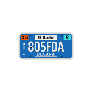 Car number or vehicle license plats vector design. Metal or plastic registration plate for identification of auto, trucks and motorcycles in USA state