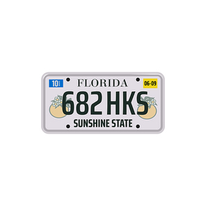 Car number or vehicle license plats vector design. Metal or plastic registration plate for identification of auto, trucks and motorcycles in USA state