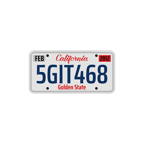 Car number or vehicle license plats vector design. Metal or plastic registration plate for identification of auto, trucks and motorcycles in USA state