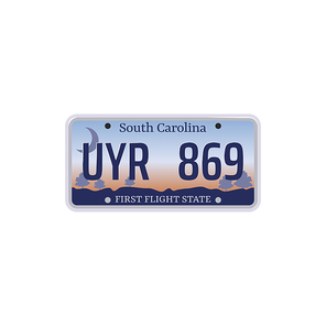 Car number or vehicle license plats vector design. Metal or plastic registration plate for identification of auto, trucks and motorcycles in USA state