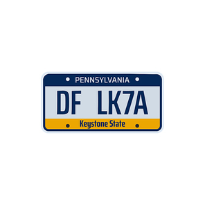 Car number or vehicle license plats vector design. Metal or plastic registration plate for identification of auto, trucks and motorcycles in USA state