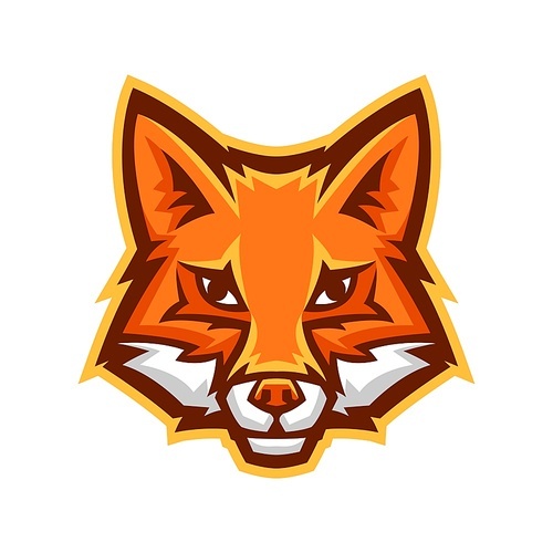 Mascot stylized fox head. Illustration or icon of wild animal.