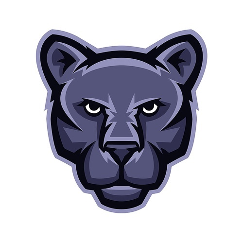 Mascot stylized cougar head. Illustration or icon of wild animal.
