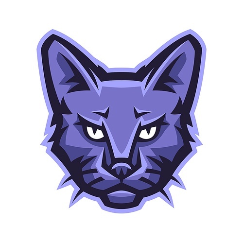 Mascot stylized cat head. Illustration or icon of domestic animal.