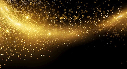Holiday Abstract shiny color gold design element and glitter effect on dark background. For website, greeting, discount voucher, greeting and poster design