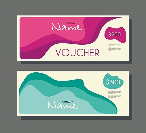 Gift voucher template with retro design, vector.