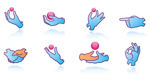 Some vector hands web icons.