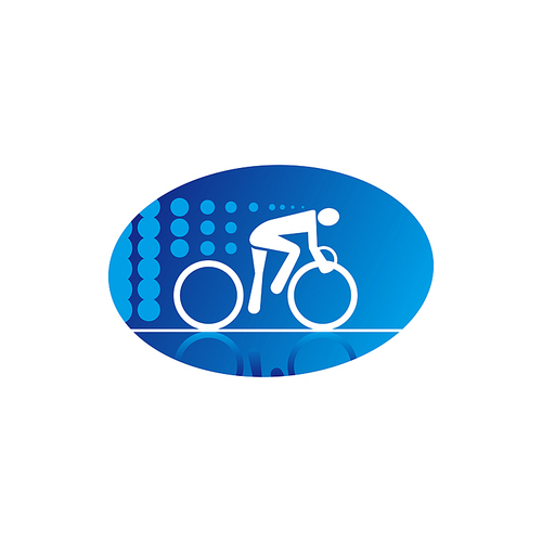 Sportsman on mountain bike isolated icon. Vector cyclist on bicycle, extreme sport racing