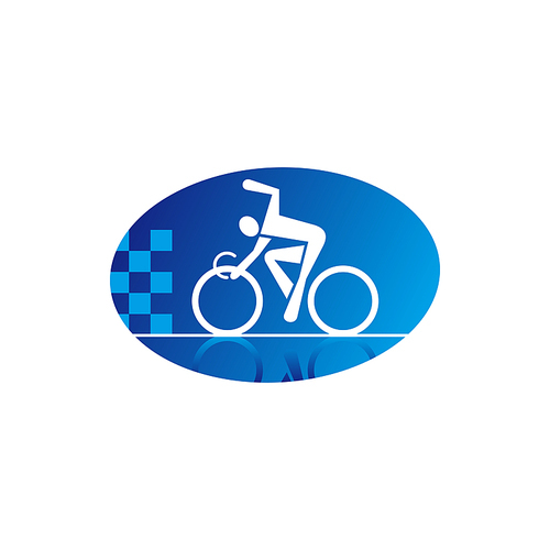 Sportsman on mountain bike isolated icon. Vector cyclist on bicycle, extreme sport racing