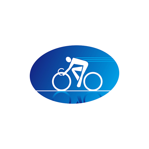 Sportsman on mountain bike isolated icon. Vector cyclist on bicycle, extreme sport racing