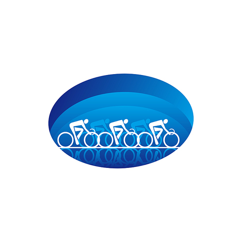 Sportsman on mountain bike isolated icon. Vector cyclist on bicycle, extreme sport racing