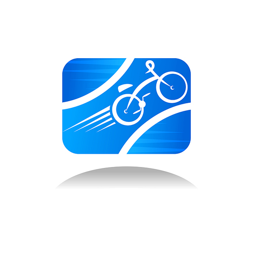 Sportsman on mountain bike isolated icon. Vector cyclist on bicycle, extreme sport racing