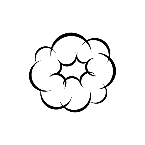 Burst explosion isolated comic clouds. Vector cartoon bomb burst, bang symbol