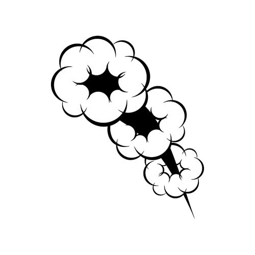 Burst explosion isolated comic clouds. Vector cartoon bomb burst, bang symbol