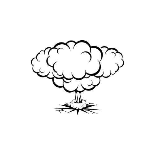 Burst explosion isolated comic clouds. Vector cartoon bomb burst, bang symbol