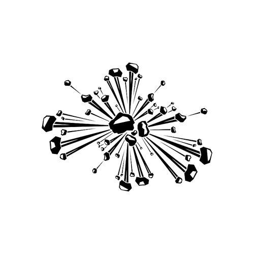 Burst explosion isolated comic clouds. Vector cartoon bomb burst, bang symbol