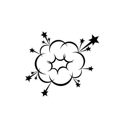 Burst explosion isolated comic clouds. Vector cartoon bomb burst, bang symbol