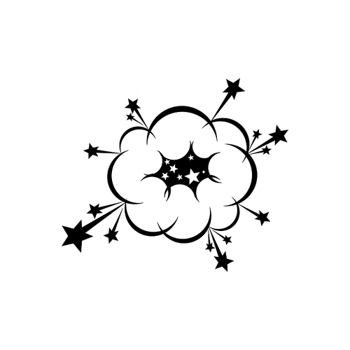 Burst explosion isolated comic clouds. Vector cartoon bomb burst, bang symbol