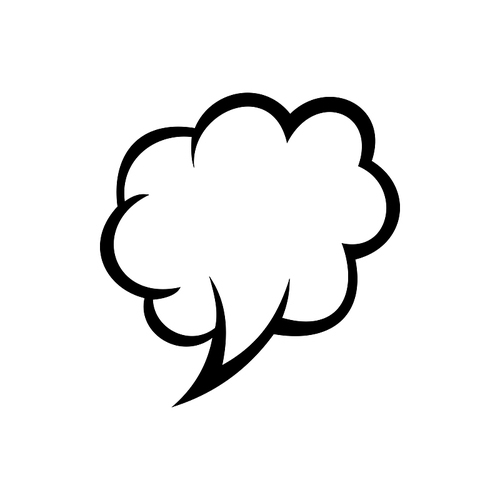 Speech bubble isolated comic book chat icon. Vector dialogue cloud, conversation or thought sign