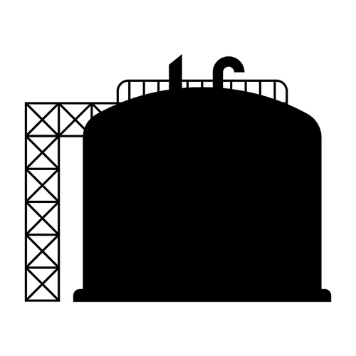 Illustration of oil storage. Industrial equipment in flat style.