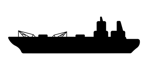 Illustration of oil marine tanker. Industrial transportation in flat style.