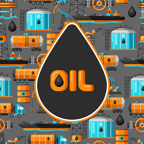 Background design with oil and petrol icons. Industrial and business illustration.