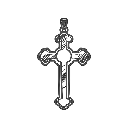 crucifixion cross, christian religious symbol of . and belief. vector christianity orthodox and catholic religion pectoral cross pendant