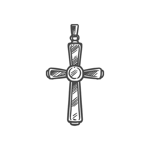 cristian crucifixion cross, church religious symbol of . and belief. vector christianity orthodox and catholic pectoral cross pendant