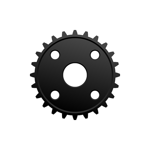 Mechanical cogwheel motion mechanism isolated icon. Vector gear rack wheel, symbol of progress
