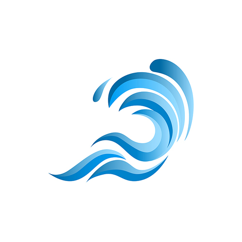 Splashing water waves isolated sea or ocean marine drops. Vector storming nautical liquid, surfing symbol