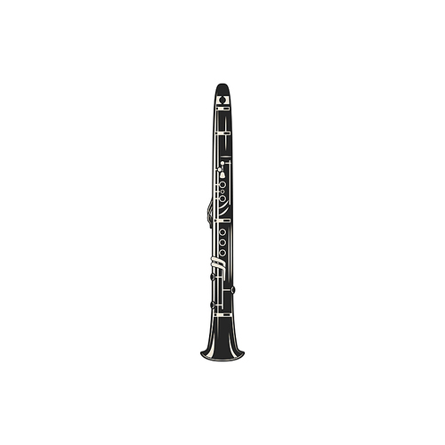 Wind musical instrument flute isolated. Vector aerophone or reedless music woodwind device