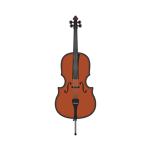Double bass largest and lowest-pitched bowed string instrument in symphony orchestra isolated vector