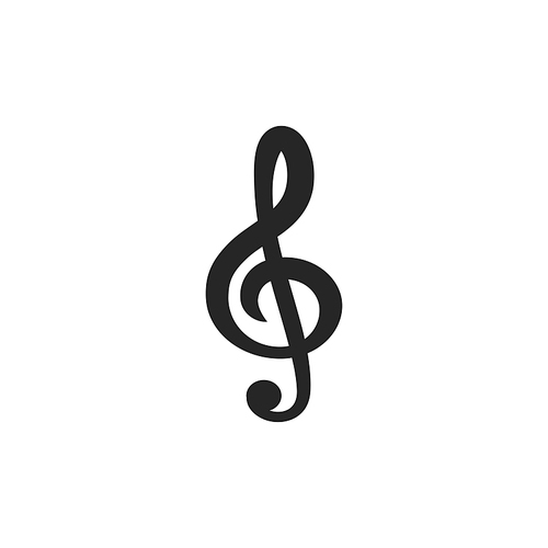 Treble clef icon isolated musical note template. Vector G-clef thin line sign