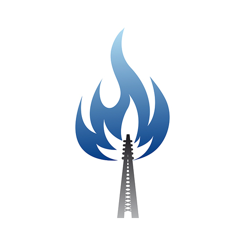 Gas and oil company logo isolated icon. Vector natural gasoline, blue fire