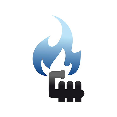 Gas and oil company logo isolated icon. Vector natural gasoline, blue fire