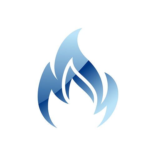 Gas and oil company logo isolated icon. Vector natural gasoline, blue fire