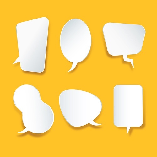 Variety of chat bubbles collection in paper design