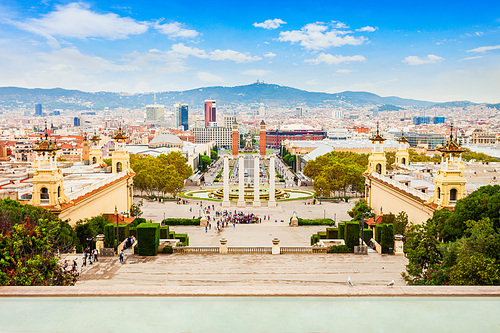 Placa Espanya or Plaza de Espana is one of the most important squares in Barcelona city in Catalonia region of Spain