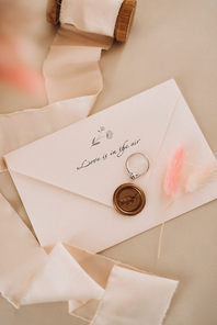 wedding rings with a wedding decoration