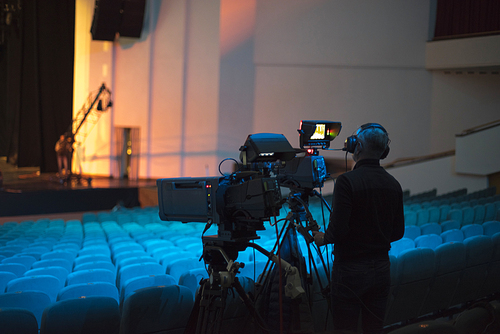 preparation for shooting a concert on television