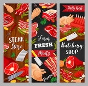 Meat chalkboard sketch butchery shop food products and sausages. Butcher store meat delicatessen pork ham, beef steak grill and smoked fillet, mutton ribs and luncheon deli on chalk board
