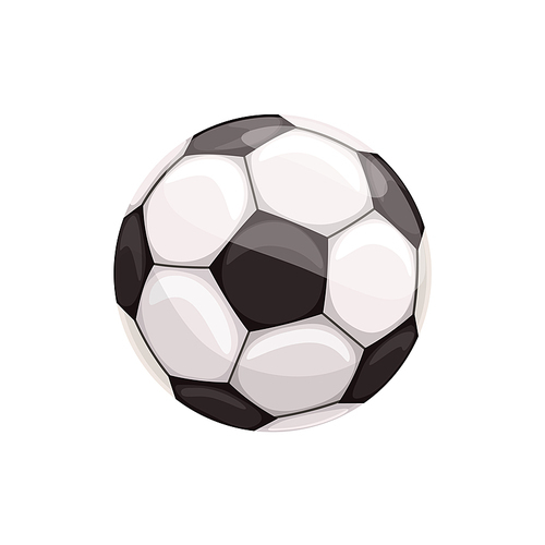 Soccer ball isolated football equipment. Vector sport equipment, leather sphere with hexagons