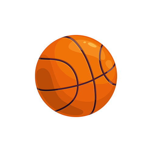 Basketball ball isolated sport equipment. Vector circular sphere to play team games