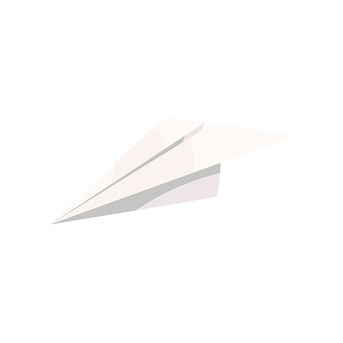 Handmade paper plane isolated origami handcraft. Vector airplane or aircraft, back to school toy