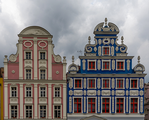 Szchecin, Poland - 19 August 2020: old town hall and square in the heart of Stettin downtown